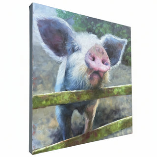 "Walter" | Original Pig Oil Painting, 18"x18"
