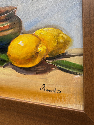Still Life, Lemons | Original Oil Painting {Framed}