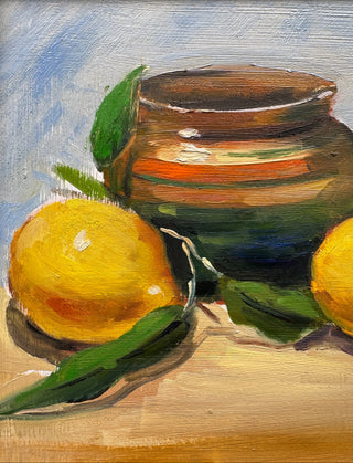 Still Life, Lemons | Original Oil Painting {Framed}