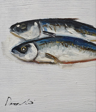 Still Life, Mackerel | Original Oil Painting {Framed}