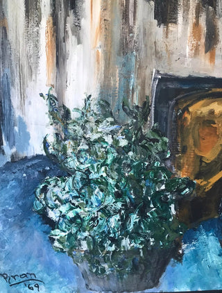 Mid-Century Abstract Still Life Oil Painting | Framed, Signed, Dated '69