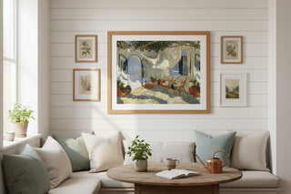 watercolor painting of Myconos