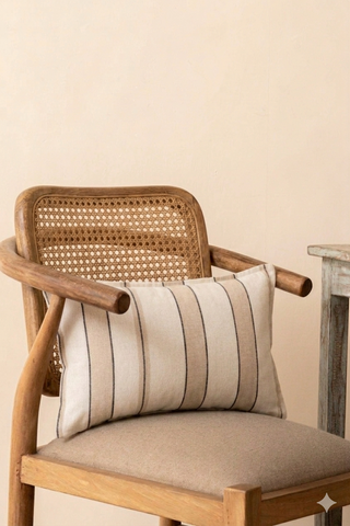Edith | Neutral Stripe Linen Lumber Pillow