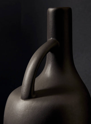 Handmade Stoneware Olive Oil Dispenser | Mottled Matte Black