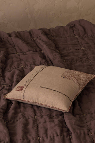 Stitched Linen Pillow | Oatmeal
