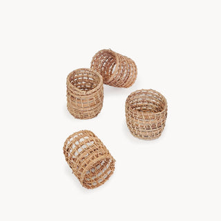 Handwoven Palm Fiber Napkin Ring | Set of Four