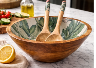 Medium Mango Wood Serving Bowl Set | Tropical
