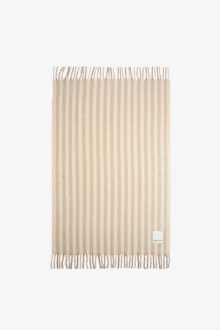 Wool Stripe Throw | Pale Taupe